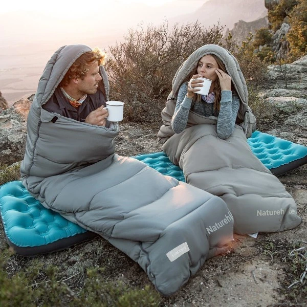 Спальный мешок Naturehike CNK2350WS023 MS500 с капюшоном, зеленый, молния справа