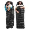 Мешок спальный Naturehike CW400 NH18C400-D с гусинным пухом, размер M, черный, молния слева, 6927595761663L