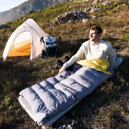 Мешок спальный Naturehike CW400 NH18C400-D с утиным пухом, размер M, серый