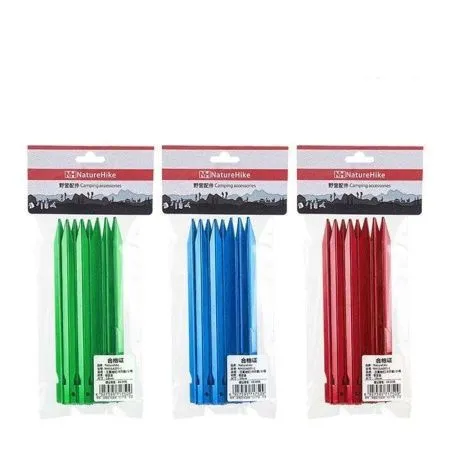 Колышки Naturehike NH17D026-D  алюминиевый Vобразный (8 шт.)Красный, 6927595723364