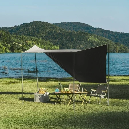 Палатка Naturehike Ango Automatic CNK2550WS010 трёхместная, малая, c навесом, светло-серая с серым