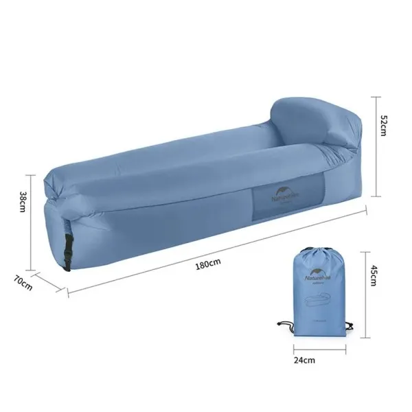 Диван Naturehike NH20FCD06 надувной с подушкой синий, 6927595777060