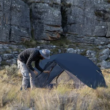 Палатка Naturehike Mongar NH19M002-J 210T двухместная сверхлегкая, синяя Navy Blue, 6975641880998