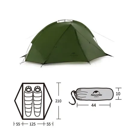 Палатка Naturehike Tagar NH17T180-J двухместная зелёная, 6927595793183