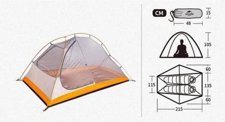 Палатка  Naturehike сверхлегкая + коврик NH18A180-D, оранжевая, 6927595731949 Палатка  Naturehike сверхлегкая + коврик NH18A180-D, оранжевая, 6927595731949