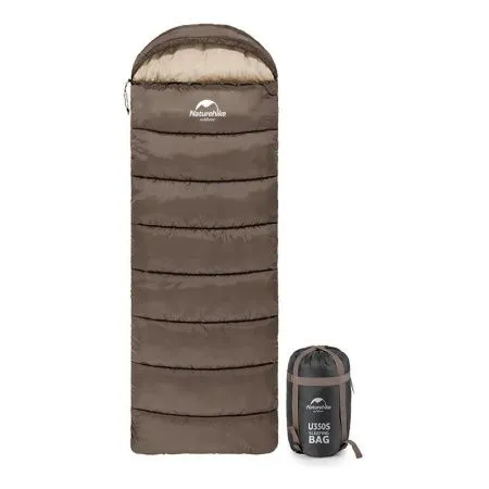 Спальный мешок Naturehike U Series Двойной хлопок осень-зима Brown U250, молния слева, 6927595767207L