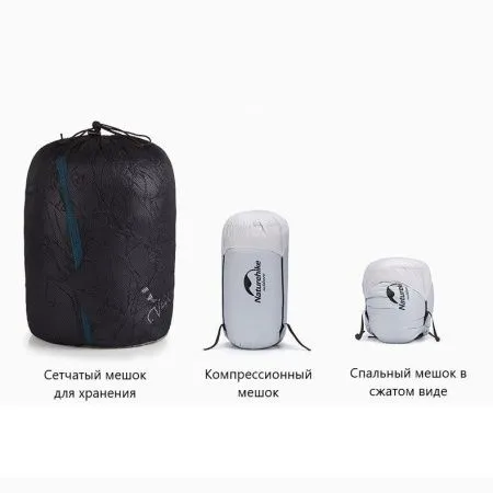 Мешок спальный Naturehike CW300 NH18S300-D из гусинного пуха голубой, молния слева, 6927595761373L Мешок спальный Naturehike CW300 NH18S300-D из гусинного пуха голубой, молния слева, 6927595761373L