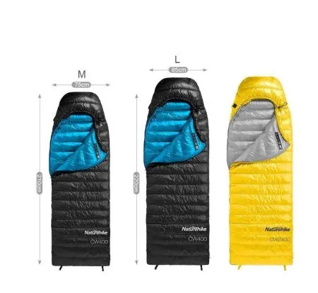 Мешок спальный Naturehike CW400 NH18C400-D с гусинным пухом, размер L, желтый, 6927595761717 Мешок спальный Naturehike CW400 NH18C400-D с гусинным пухом, размер L, желтый, 6927595761717