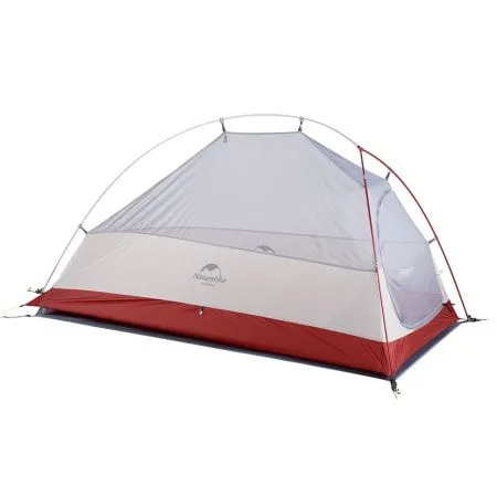 Палатка Naturehike Сloud up 1 NH18T010-T одноместная  с ковриком , серо-красная, 6927595730522
