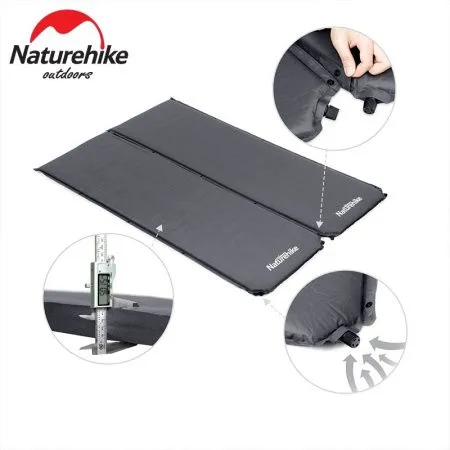 Коврик самонадувной туристический Naturehike D03 Dark Grey, 6927595711491