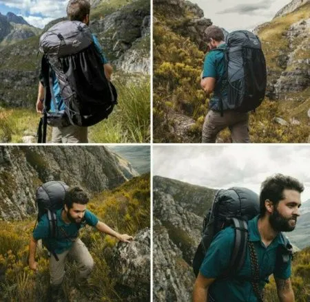 Рюкзак Naturehike NH20BB113 40 л + 5 л походный  черный, 6927595765401