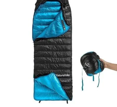 Мешок спальный Naturehike CWZ400 NH19W400-Z с пуховым конвертом  М черный, 6927595765357