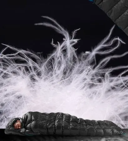 Мешок спальный Naturehike CW400 NH18C400-D с гусинным пухом, размер L, черный, молния слева, 6927595761670L