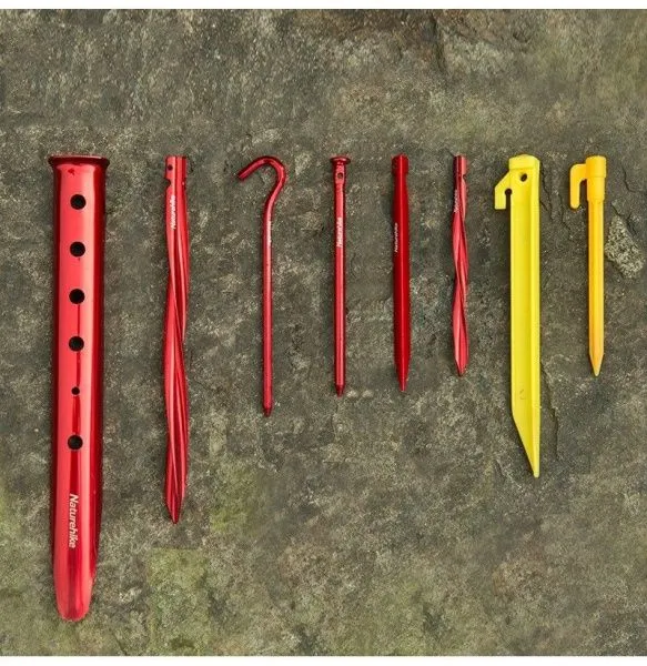 Колышки Naturehike NH17D027-D алюминиевые  для палатки (6 шт.) 17 см, красные, 6927595723371
