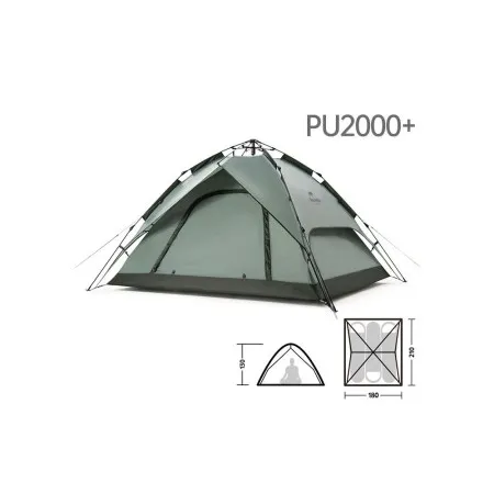 Палатка Naturehike автоматическая NH21ZP008, трехместная, серо-зеленая, 6927595777442