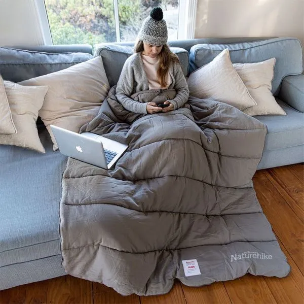 Ультралёгкий спальный мешок Naturehike CNK2350WS023 M300 хлопковый с капюшоном весна осень серый Ультралёгкий спальный мешок Naturehike CNK2350WS023 M300 хлопковый с капюшоном весна осень серый