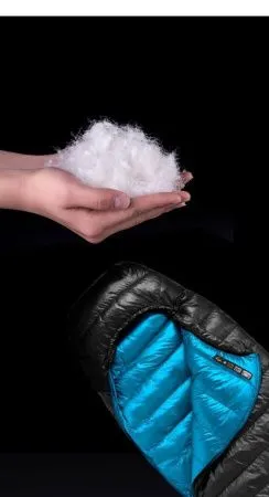 Мешок спальный Naturehike CW400 NH18C400-D с гусинным пухом, размер L, черный, молния слева, 6927595761670L