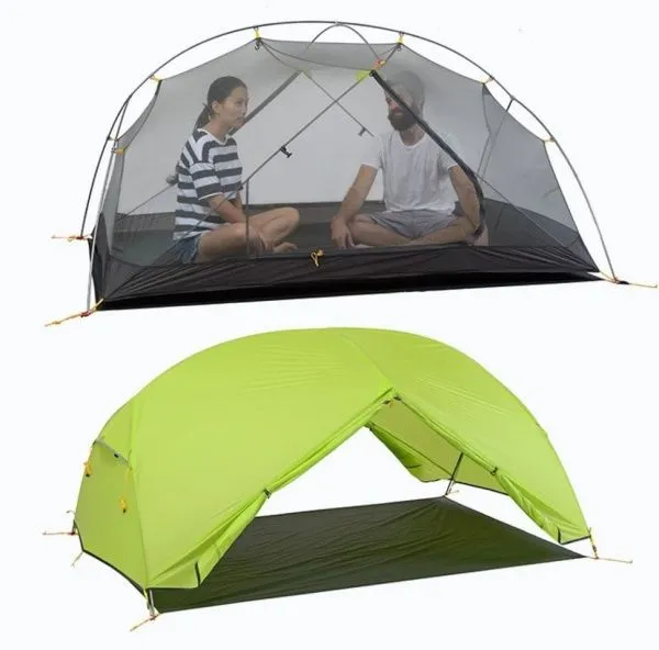 Палатка 2-местная Naturehike сверхлегкая Mongar NH17T007-M, 20D , светло-зеленый Палатка 2-местная Naturehike сверхлегкая Mongar NH17T007-M, 20D , светло-зеленый