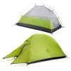 Палатка 1-местная Naturehike сверхлегкая + коврик Сloud up NH18T010-T, 20D , светло-зеленый