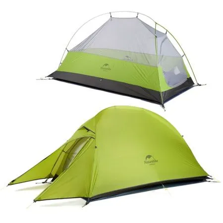 Палатка 1-местная Naturehike сверхлегкая + коврик Сloud up NH18T010-T, 20D , светло-зеленый