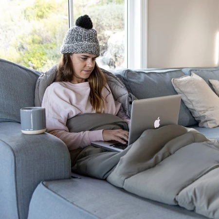 Спальный мешок Naturehike CNK2350WS023 MS300 с капюшоном, серый, молния слева