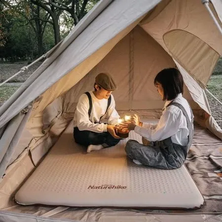 Коврик самонадувной Naturehike NH21FCD11 бежево-коричневый 6см, 6927595793312