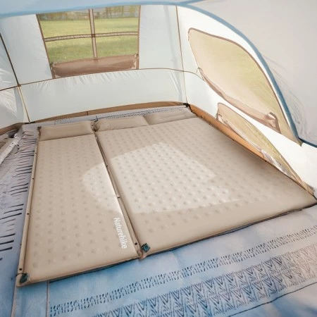 Коврик Naturehike CNK2550WS025 D Series 6см с подушкой R4.9 Double самонадувной туристический бежевый