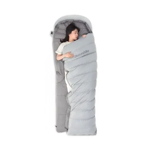 Ультралёгкий спальный мешок Naturehike RM40 Series Утиный пух Grey Size L, молния слева, 6927595707173L Ультралёгкий спальный мешок Naturehike RM40 Series Утиный пух Grey Size L, молния слева, 6927595707173L