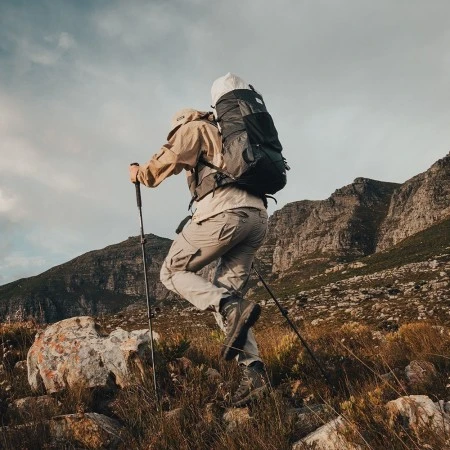 Палка треккинговая Naturehike 7075 AL NH17D017-D 61-135 черный