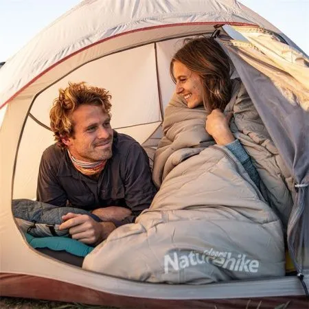 Мешок спальный  конверт Naturehike NH20MSD02 водоотталкивающий с капюшоном зеленый, 6927595748145