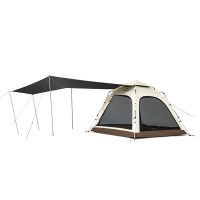 Палатка Naturehike Ango Automatic CNK2550WS010 четырехместная, c навесом, бежевая с коричневым