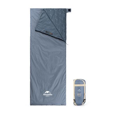 Ультралёгкий спальный мешок Naturehike тип конверт LW180 лето Blue, молния слева, Size XL, 6927595777978L