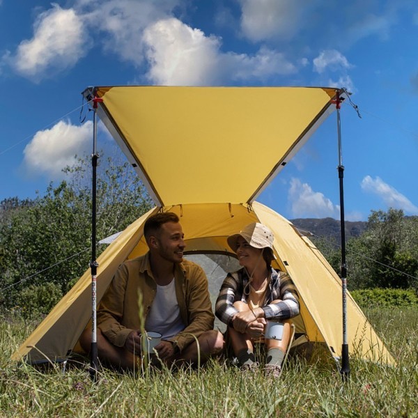 Палатка Naturehike P-Series NH18Z033-P 210T/65D, трехместная, серо-голубая, 6927595783634