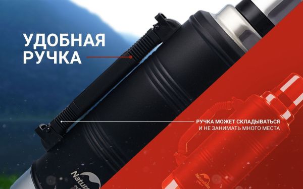Уцененный товар Термос Naturehike Q-9H NH19SJ011 2.2L черный, 6927595740279(Поврежденная упаковка была заменена на обычную картонную)