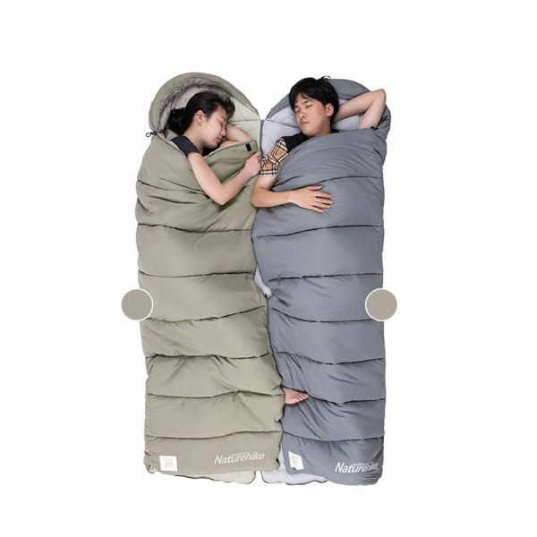 Ультралёгкий спальный мешок Naturehike NH20MSD02 M300 хлопковый с капюшоном весна осень зеленый