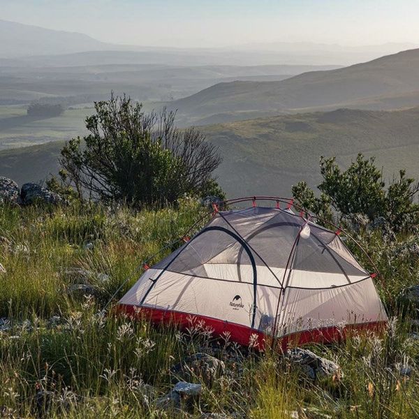Палатка  Naturehike Star-river 2 NH17T012-T двухместная сверхлегкая с ковриком, серо-черная, 6927595716489