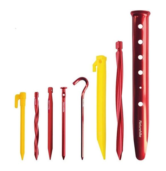 Колышки Naturehike NH17D027-D алюминиевые  для палатки (6 шт.) 17 см, красные, 6927595723371