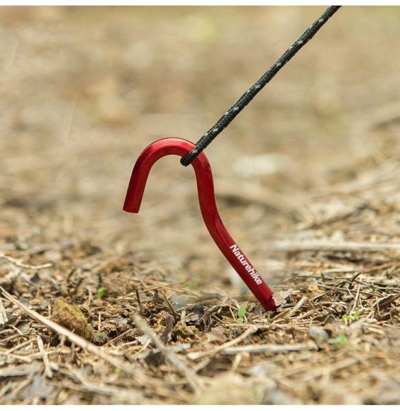 Колышки Naturehike NH17D027-D алюминиевые  для палатки (6 шт.) 17 см, красные, 6927595723371