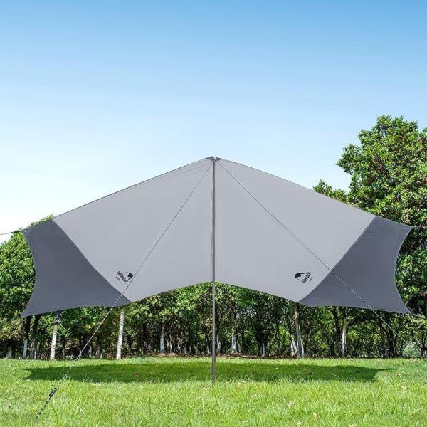 Тент Naturehike Hexagon NH16T013-S, 150D, 520*460 см для кемпинга, серый с голубым (с двумя стойками), 6927595777794