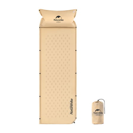 Коврик для сна Naturehike NH15Q002-D надувной с подушкой бежевый, 6927595782576