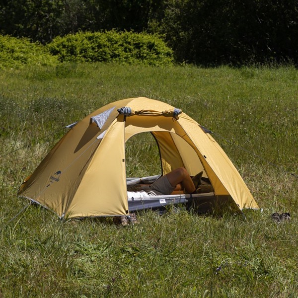 Палатка Naturehike P-Series NH18Z033-P 210T/65D, трехместная, серо-голубая, 6927595783634