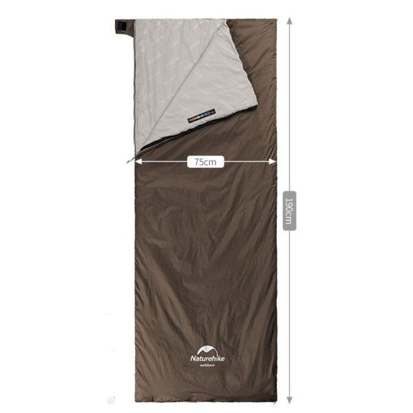 Мешок спальный Naturehike NH21MSD09 мини LW180, размер M, серо-коричневый, 6927595777954