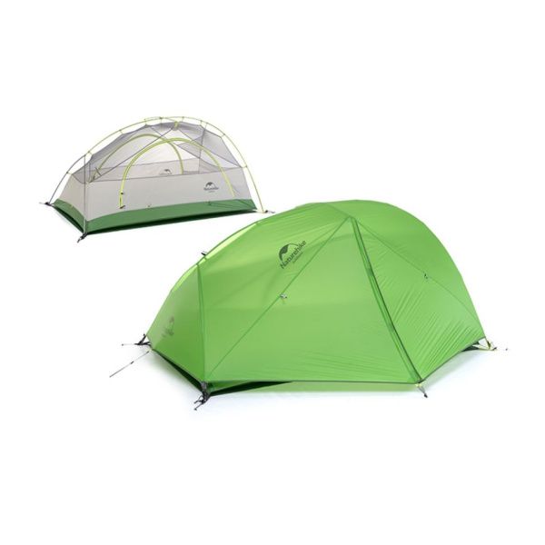 Палатка 2-местная Naturehike сверхлегкая + коврик Star-river NH17T012-T, 210T , зеленый