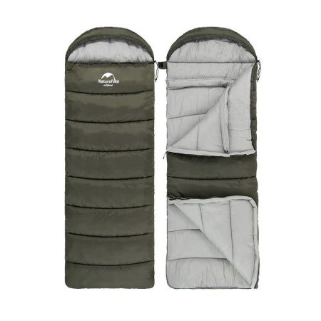 Спальный мешок Naturehike U Series Двойной хлопок осень-зима Green U150, молния справа, 6927595764398