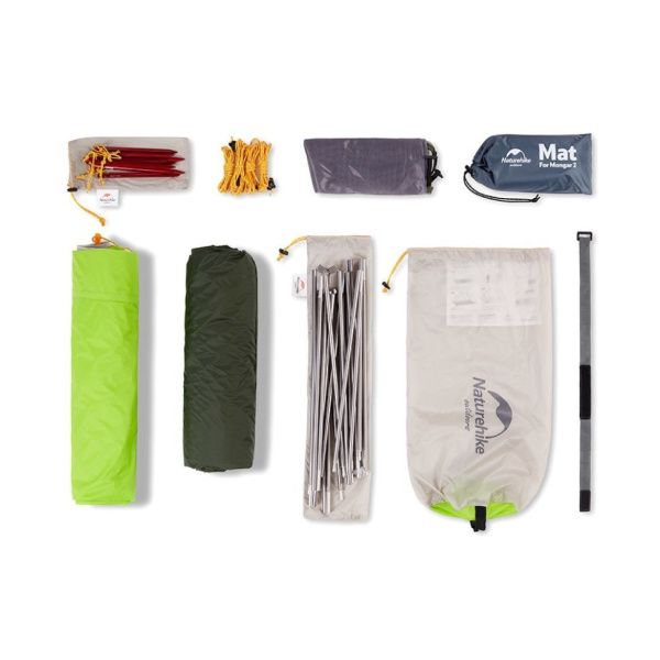 Палатка Naturehike Mongar NH17T007-M 20D  двухместная сверхлегкая , серая, 6927595708071