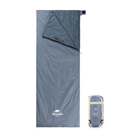 Ультралёгкий спальный мешок Naturehike тип конверт LW180 лето Blue, молния слева, Size XL, 6927595777978L
