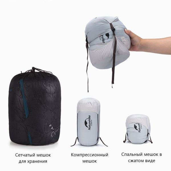 Мешок спальный Naturehike CW400 NH18C400-D с гусинным пухом, размер М, желтый, 6927595761700