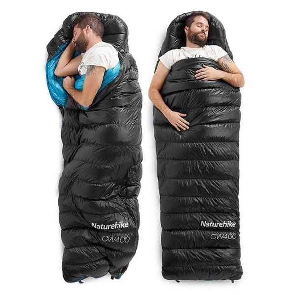Мешок спальный Naturehike CWZ400 NH19W400-Z с пуховым конвертом  L черный, 6927595765371