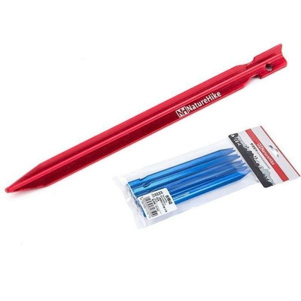 Колышки Naturehike NH17D026-D  алюминиевый Vобразный (8 шт.)Красный, 6927595723364