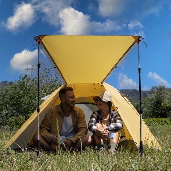 Палатка Naturehike P-Series NH18Z022-P 210T/65D, двухместная, желтая